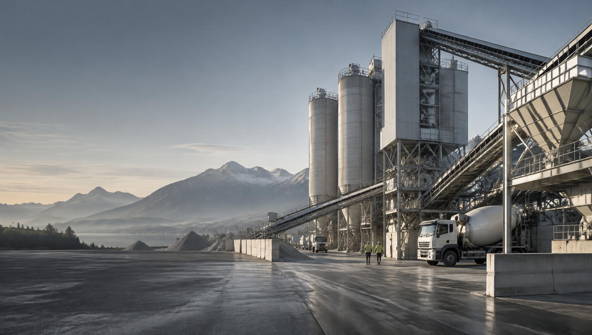 Modern concrete production and logistics facility